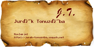 Jurák Tonuzóba névjegykártya